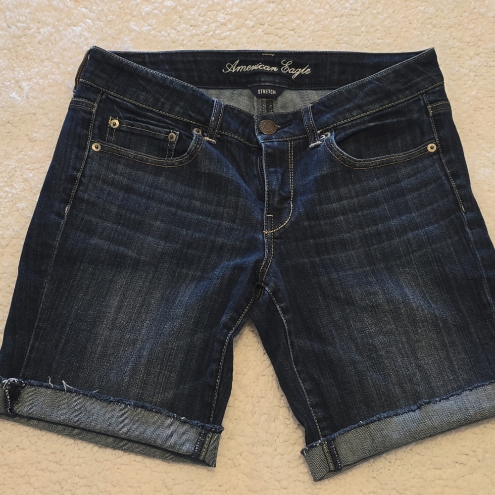 American Eagle Outfitters Dark Blue Denim Shorts
